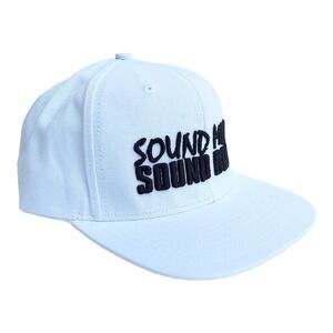 White Adidas Snapback Hat, 'Sound Mind Sound Body' Embroidery, New Without Tags